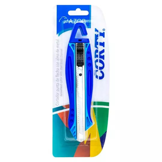 Cutter alma de metal Corty 3500 chico de 9 mm punta flecha blíster