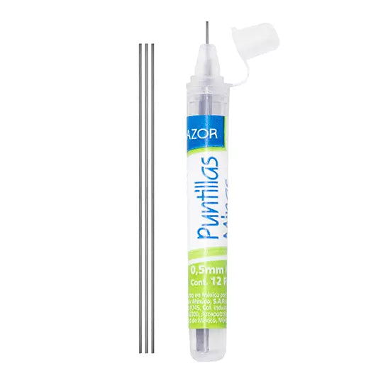 Puntillas para lapicero Azor de 0.5 mm t ubo con 12 puntillas
