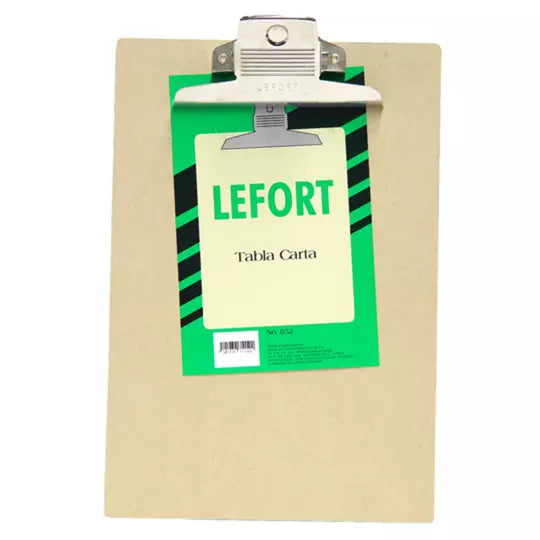 Tabla fibracel Lefort con clip metálicot amaño carta