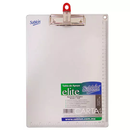Tabla cubierta de aluminio Sablón con I- Clip metálico tamaño carta