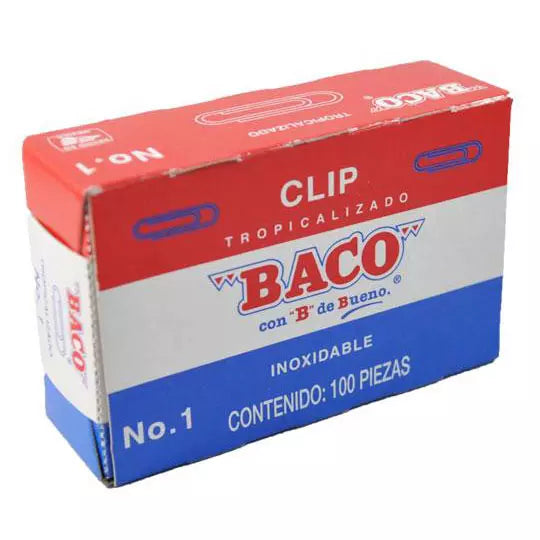 Clip BACO tropicalizado No.1 caja con 10 0 clips