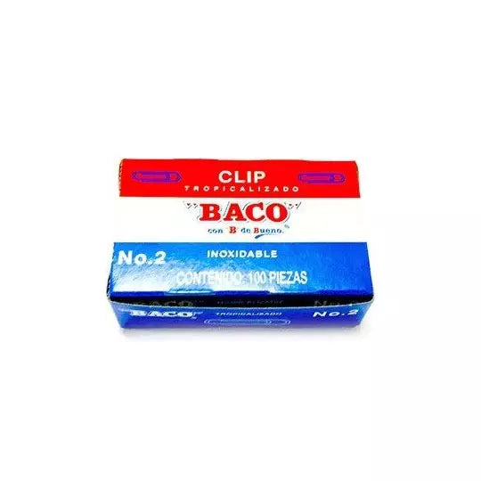 Clip BACO tropicalizado No.2 caja con 10 0 clips