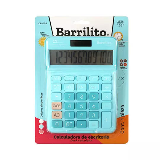 CALCULADORA ESCRITORIO BARRILITO COLORES SURTIDOS