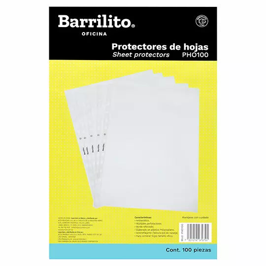 Protector de hojas oficio Barrilito tama ño oficio