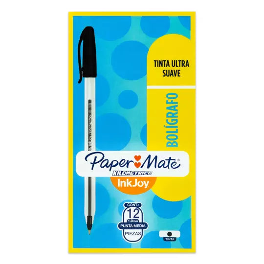 Boligrafo ST kilometrico negro punto med iano caja con 12 piezas