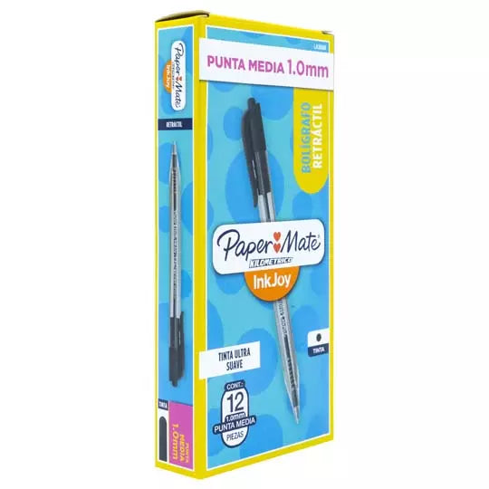 Boligrafo RT kilometrico negro punto med iano caja con 12 piezas