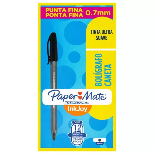 Bolígrafo ST kilométrico negro punto fin o caja con 12 piezas