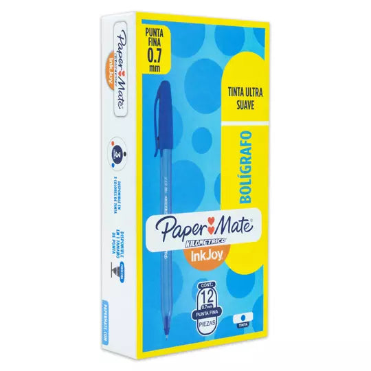 Boligrafo ST kilometrico azul punto fino caja con 12 piezas