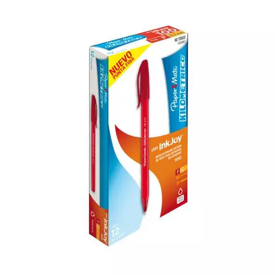 Boligrafo ST kilometrico rojo punto fino caja con12 piezas