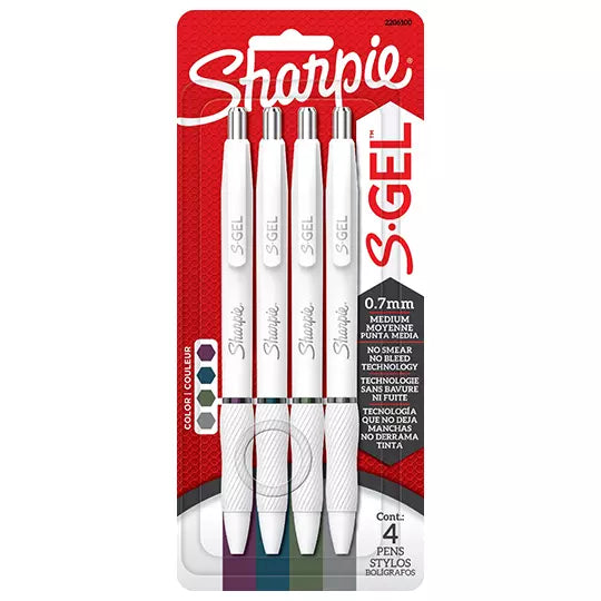 LM-Bolígrafo Sharpie S-gel Dark blister con 4 piezas colores surtidos
