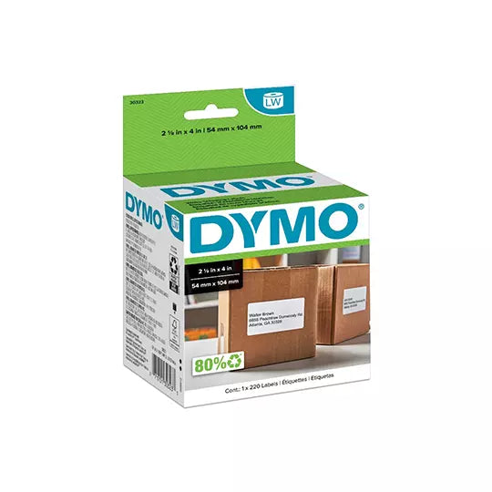 LM-Etiqueta de envio Dymon negro sobre blanco rollo con 220 etiquetas 54x104mm