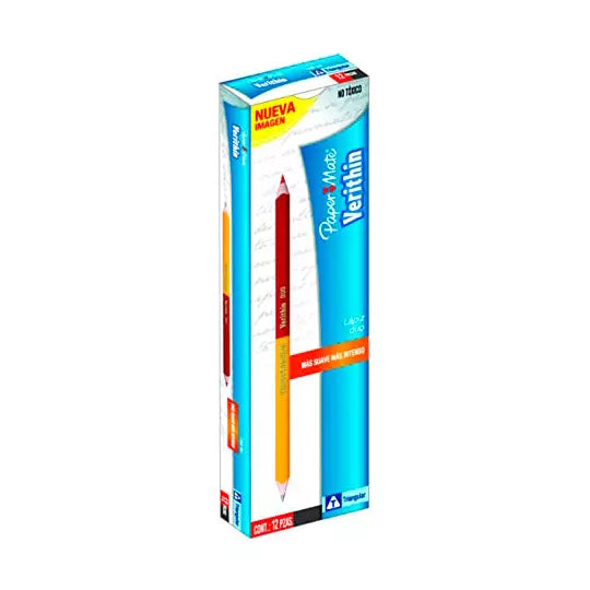 Lápiz bicolor grafito-rojo duo triangula r caja con 12 piezas