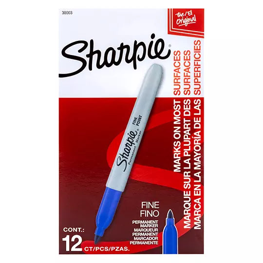 Marcador Sanford 30003 Sharpie Fino Azul Permanente C/12