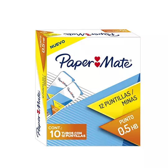 Puntillas de grafito Paper mate 0.5 mm c aja 10 tubos