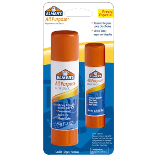 Lápiz adhesivo Elmers 40 gr + 1 barra de 6gr