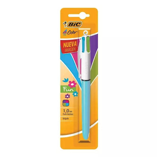 Bolígrafo 4 colores fun BIC original blí ster 1 pieza