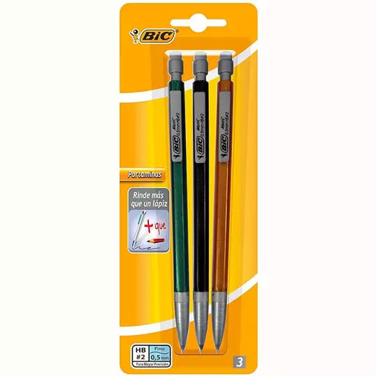Lapicero BIC mina 0.5 mm blíster con 3 p iezas barril metálico