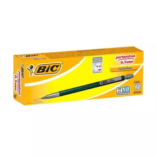 Lapicero BIC mina 0.5 mm caja con 12 pie zas barril metálico