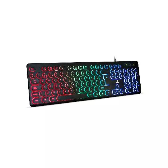 Teclado USB Iluminado RGB, Teclas Circul ares, Retro BROBOTIX 963098