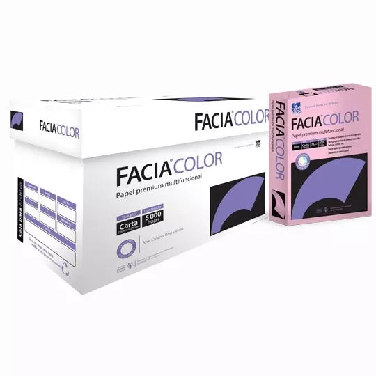 Caja de papel bond Facia Color tamaño ca rta color rosa 75gr