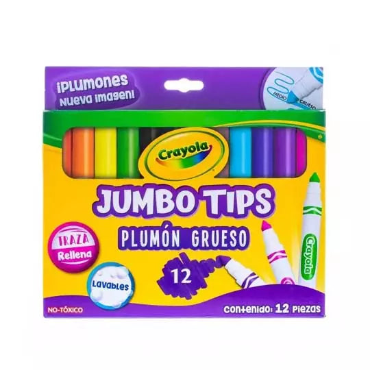 Marcadores crayola lavables jumbo tips 1 2 colores