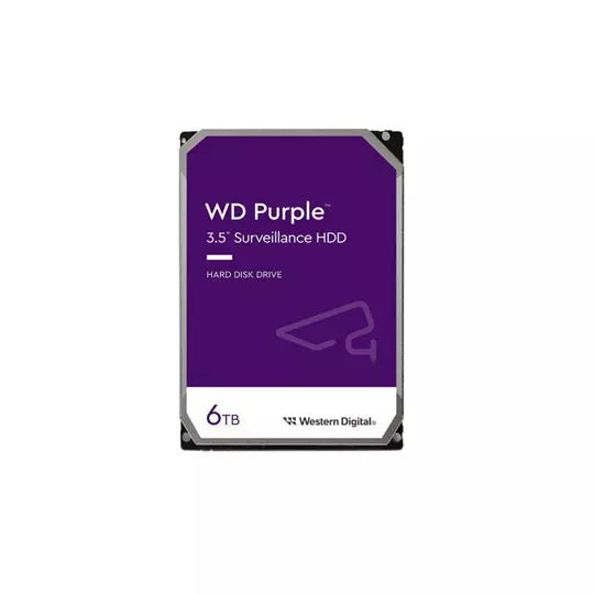 Disco Duro Western Digital Interno Purple Surveillance 6TB 3.5" SATA lll 6 Gbit/s Cache 256MB para Videovigilancia