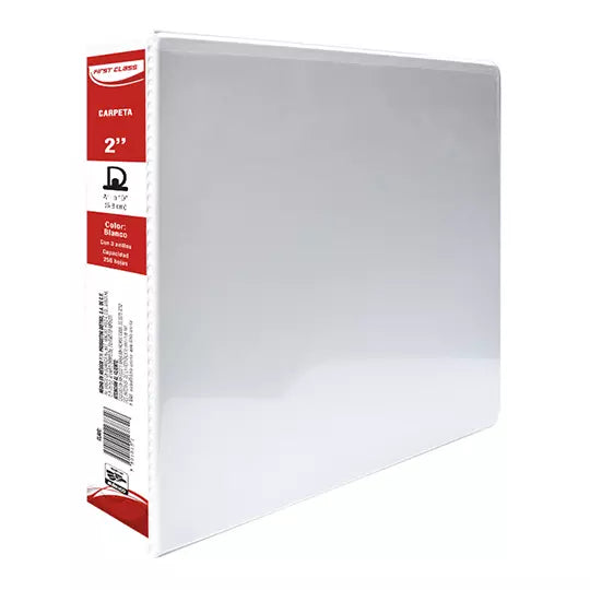 Carpeta de vinil carta DIETRIX 2 pulgada s herraje O color blanca con ventana