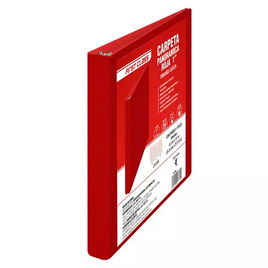 Carpeta vinil carta first class con vent ana 1 pulgada arillo tipo "o" rojo