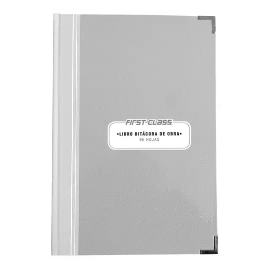 Libro bitacora de obra frances 96 hojas First Class color gris 24.3 x 34.6 cm