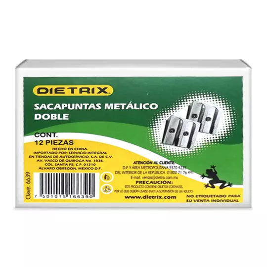 Sacapuntas metálico doble Dietrix 12 pie zas
