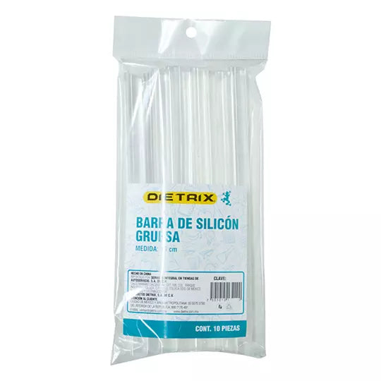 Barras de silicón grueso DIETRIX 11.3mm x18cm con bolsa de 10 pzas