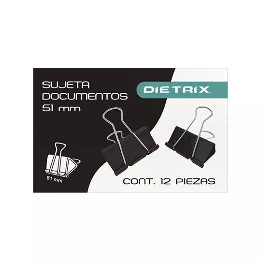 Sujeta documentos grande Dietrix 1 blis ter con 12 piezas