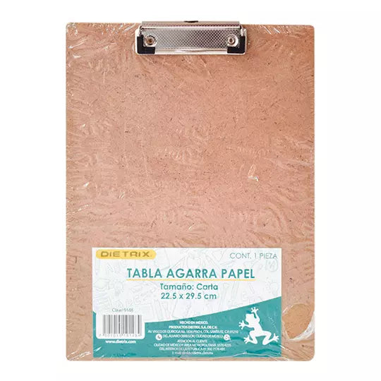 Tabla de madera Dietrix agarra papel car ta broche palanca metálica