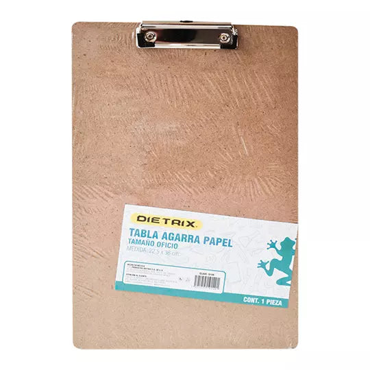 Tabla de madera Dietrix agarra papel ofi cio broche palanca metálica