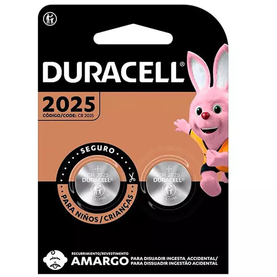 Pila Duracell de litio modelo 2025, blís ter de 2 piezas.