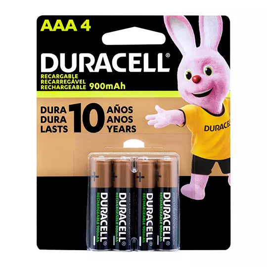 Pila recargable Duracell AAA blíster con 4 pzas