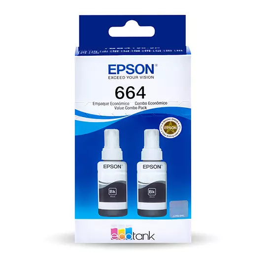 Kit tintas negras Epson T664 2 pzas. .