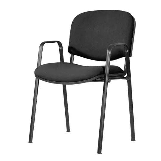 Silla fija ERGO mod. 1626 con descansa b razos respaldo y asiento color negro