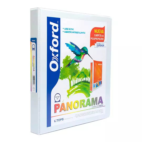 Carpeta panorámica Oxford carta blanca h erraje de 1 pulgada "O"