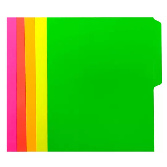 Folder de color Pendaflex carta color su rtido neón ceja 1/2 caja con 50 pzas