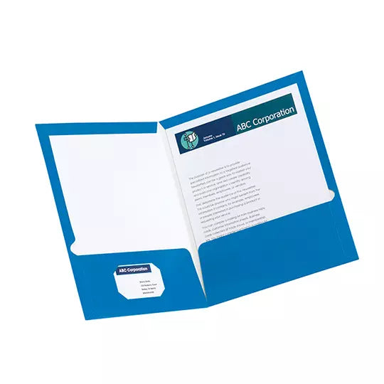 Folder showfolio laminado Oxford carta c olor azul caja con 25 pzas