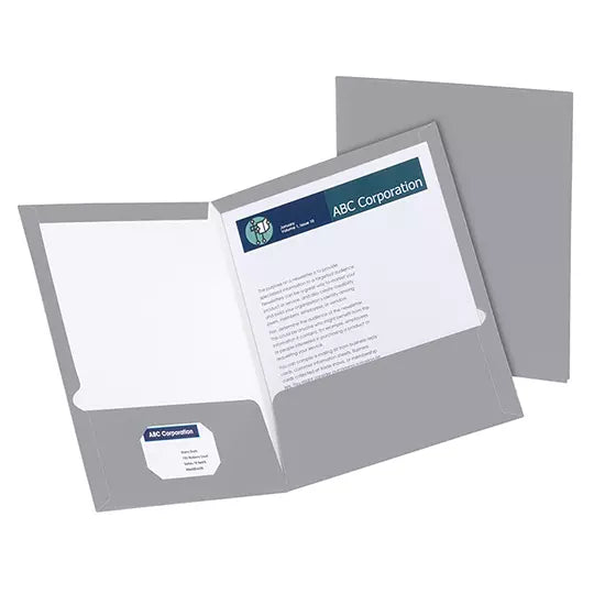 Folder showfolio laminado Oxford carta c olor gris caja con 25 pzas
