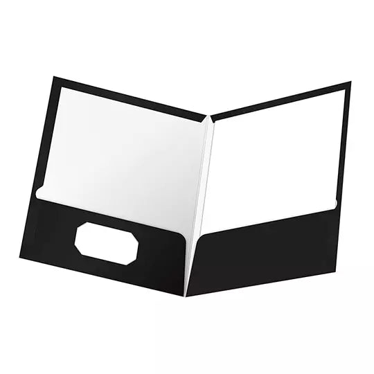 Folder showfolio laminado Oxford carta c olor negro caja con 25 pzas
