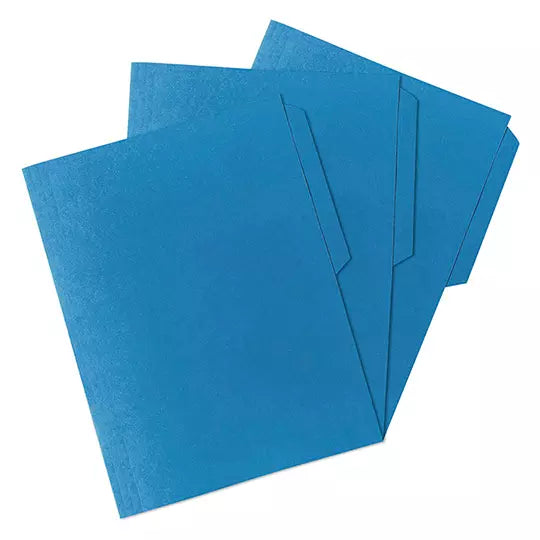Folder de color Oxford carta color azul ceja 1/2 caja con 25 pzas