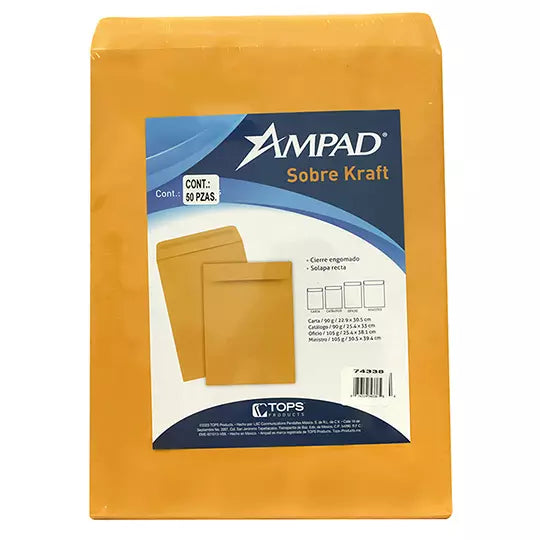 Sobre kraft engomado Ampad ministro empa que con 50 pzas