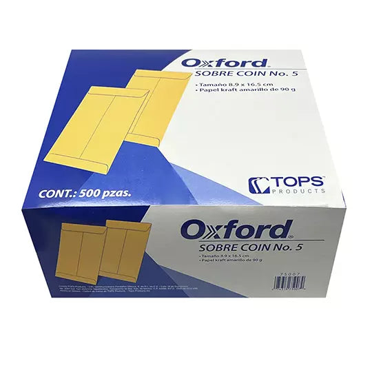 Sobre coin kraft engomado Ampad caja con 500 piezas