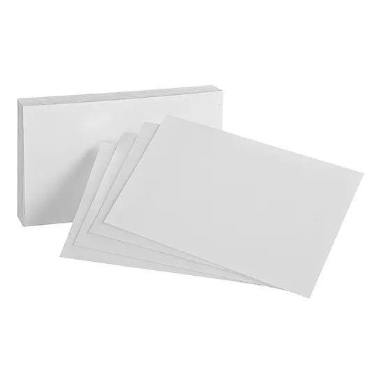 Tarjeta índice Oxford color blanco 7.6 x 12.7 cm paquete con 100 pzas