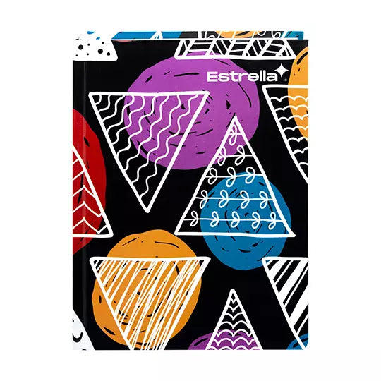Libreta 1/4 pasta dura forma francesa Es trella raya 192 hojas