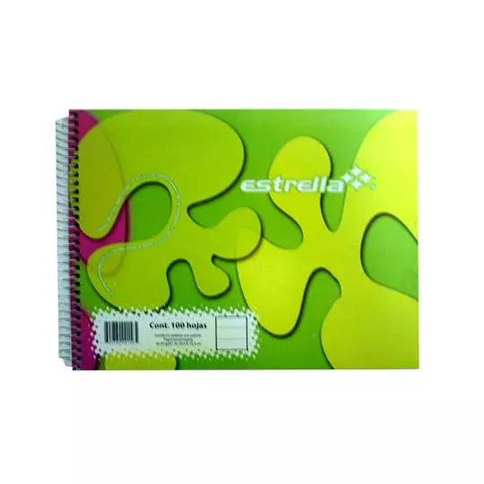 Cuaderno espiral forma italiana Estrella raya 100 hojas