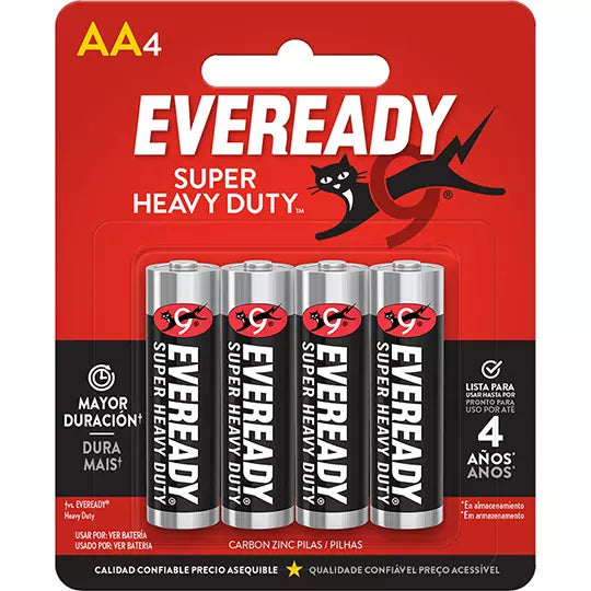 Pila EVEREADY AA blister con 4 pilas .
